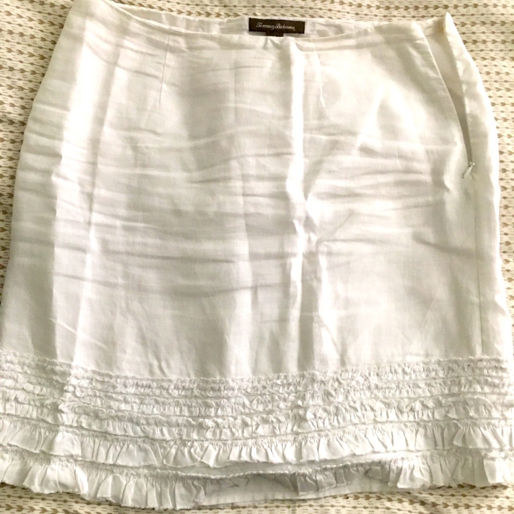 Tommy Bahama White Linen Skirt